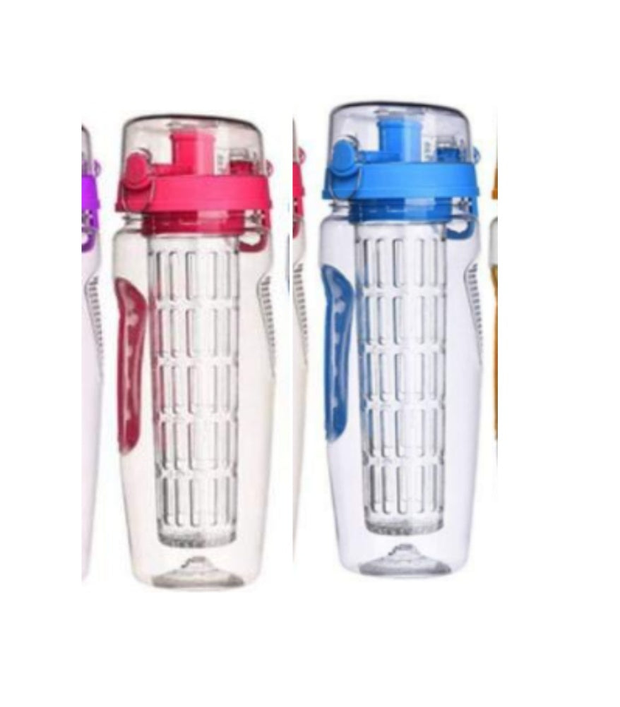 32oz Fruit Infuser Water Bottle – BPA-Free Plastic Sports Juice Shaker with Infuser