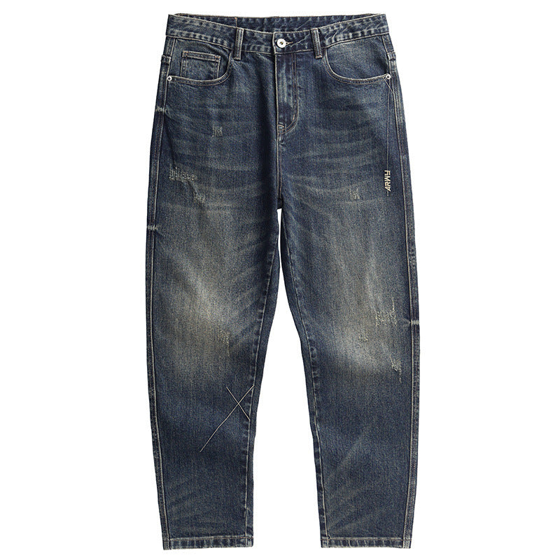 Men's Retro Loose Fit Wide Leg Denim Jeans