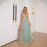 Women’s Long Evening Dance Dress Suspender Style