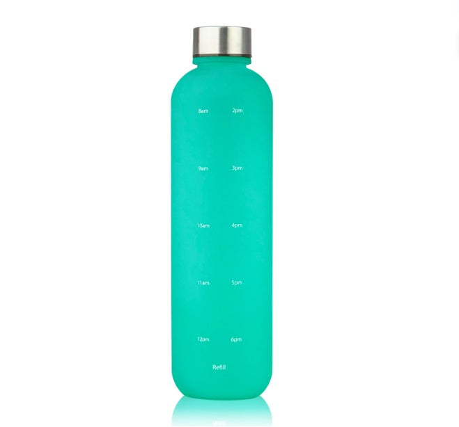 Frosted Gradient Plastic Sports Water Bottle with Handle