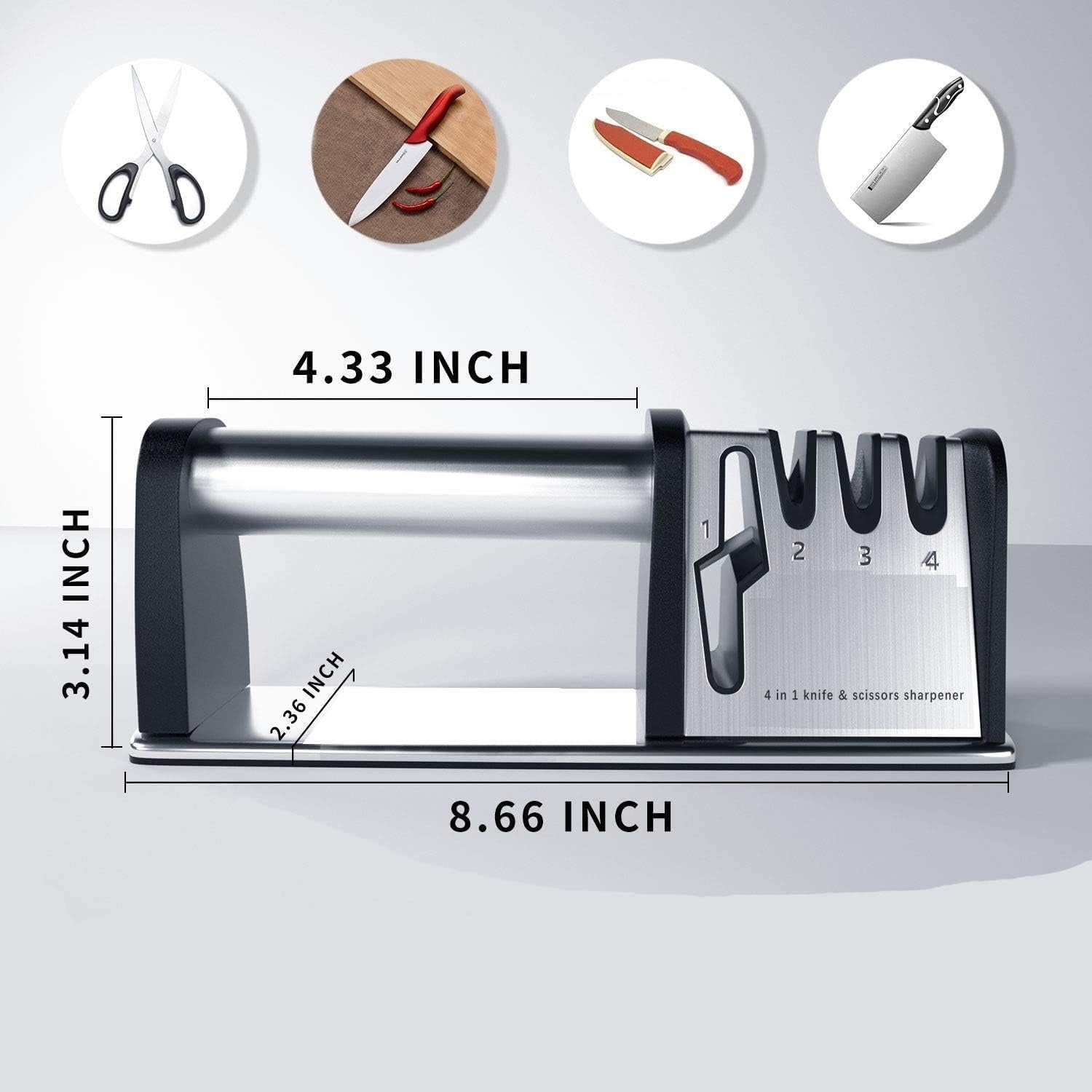 4-in-1 Kitchen Blade And Scissor Sharpening Tool