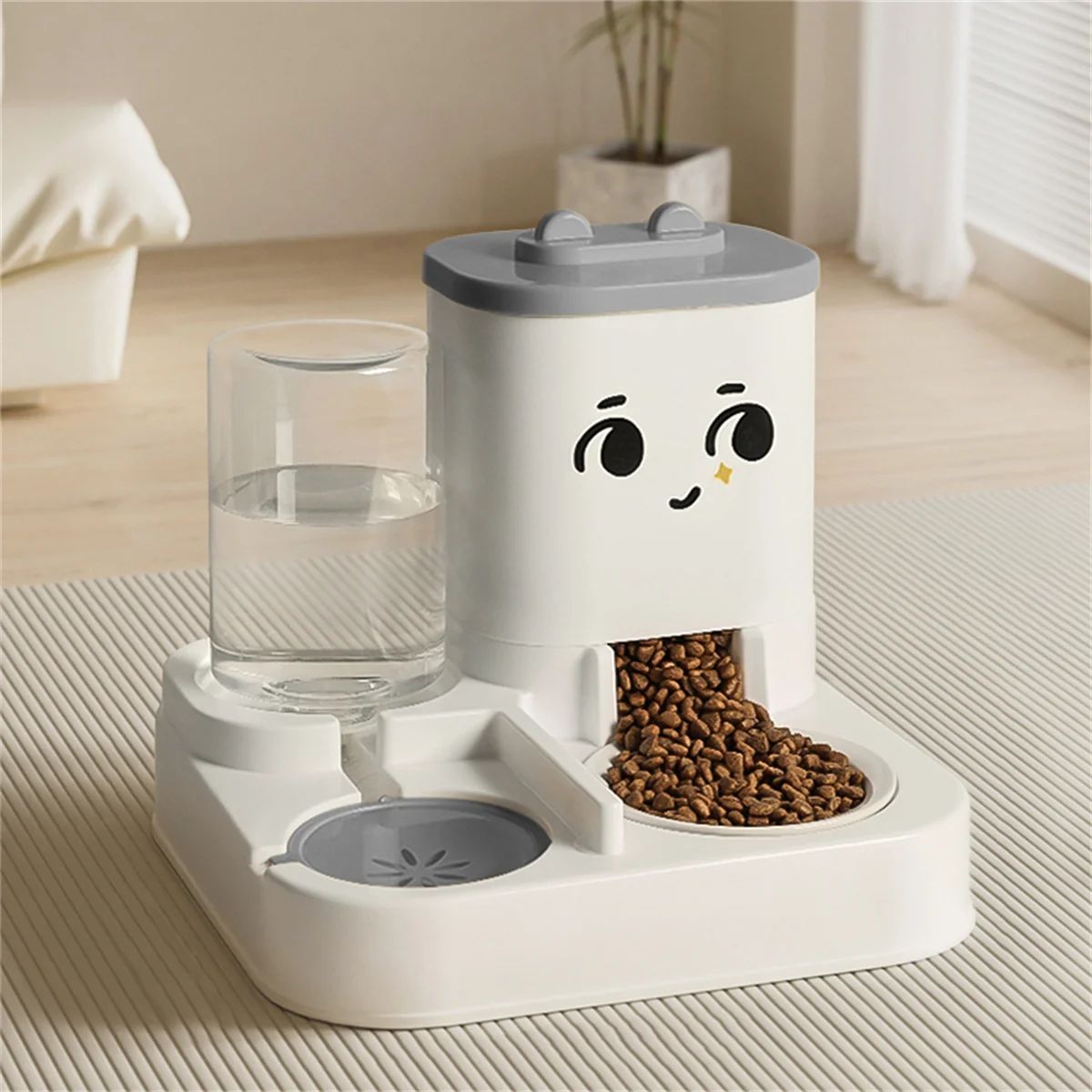 Cartoon Pet Feeding & Watering Dispenser Large Capacity for Cats & Dogs