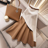 Women’s Winter Brown Contrast A-Line Skirt