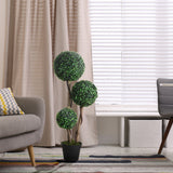 35.5" Artificial Boxwood Topiary Tree