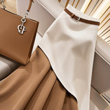 Women’s Winter Brown Contrast A-Line Skirt