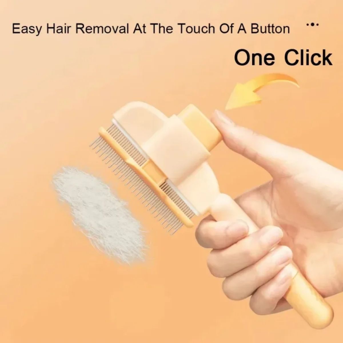 One-Click Pet Grooming Brush for Gentle Hair Removal & Anti-Mite Care