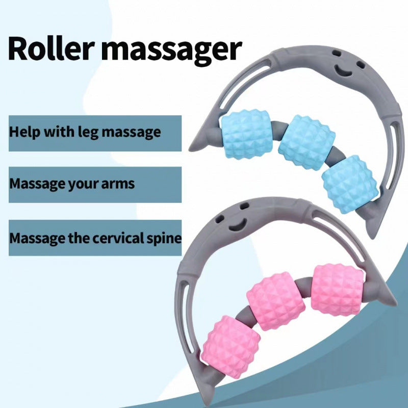 Handheld Massage Roller With Three Wheels