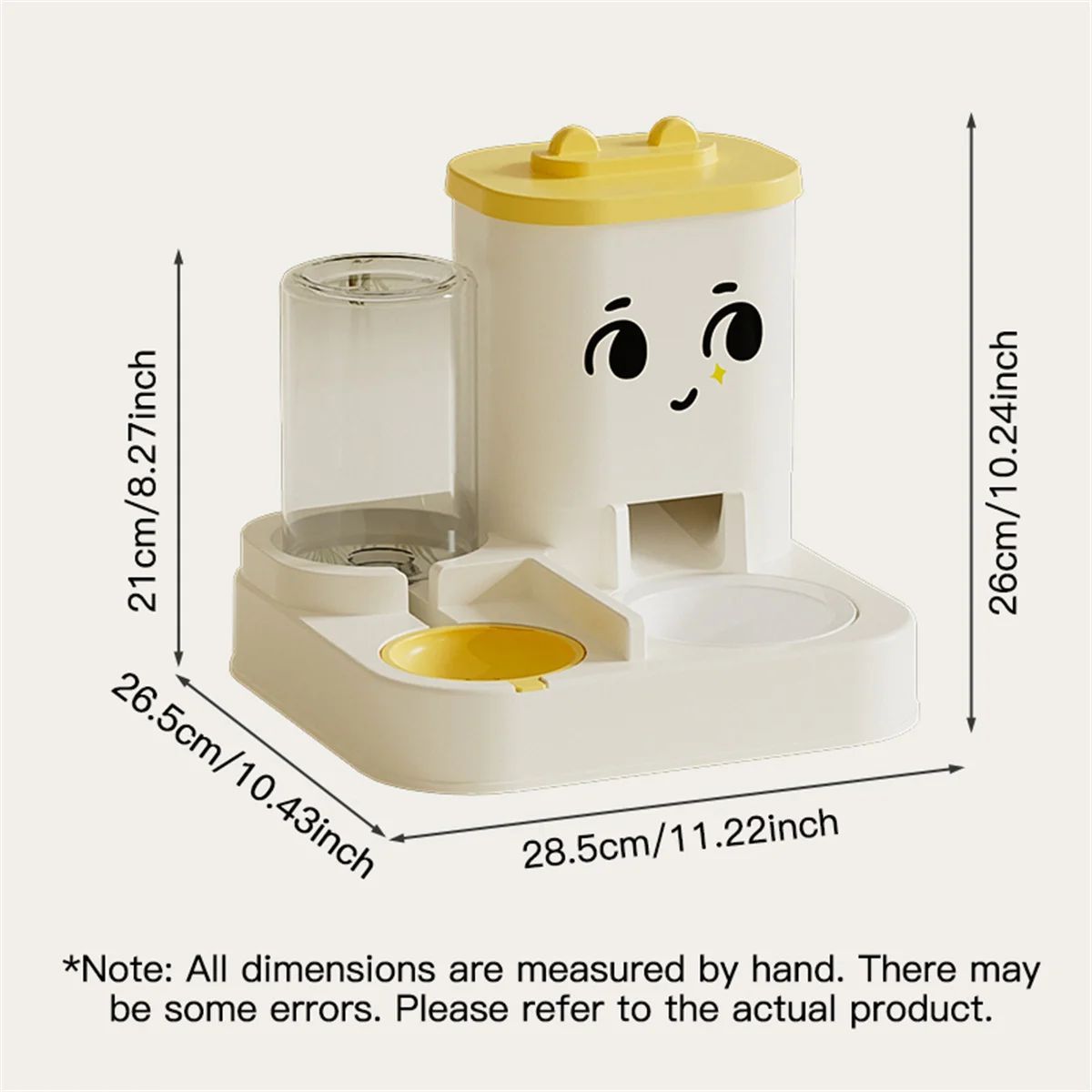 Cartoon Pet Feeding & Watering Dispenser Large Capacity for Cats & Dogs