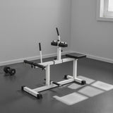 Adjustable Steel Seated Calf Raise Machine – Strength Training Gym Equipment, White