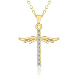 Angel Wings Cross Pendant Necklace