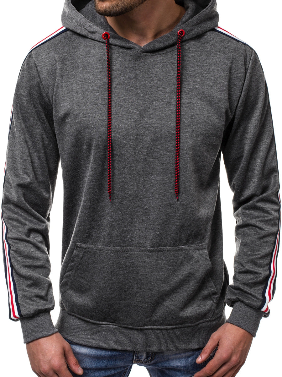 Men’s Fashion Line Splicing Hoodie Jumper