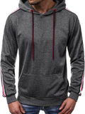 Men’s Fashion Line Splicing Hoodie Jumper