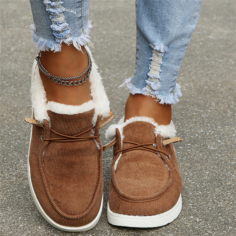 Women’s Warm Winter Loafers Comfortable Slip On Shoes