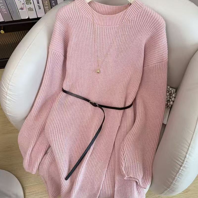 Women’s Winter French Retro Dress Full Outfit Set