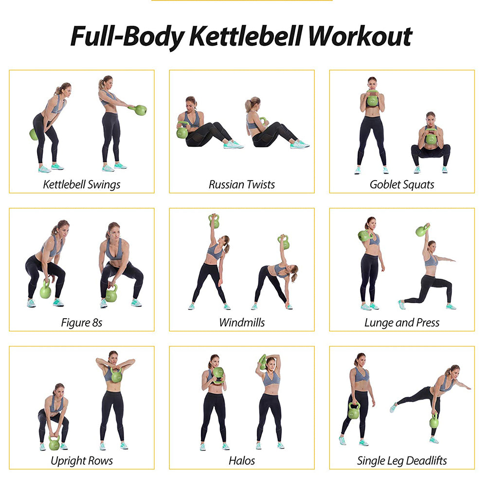 5lbs Vinyl-Coated Kettlebell Set – Strength Training Weights for Women with Comfortable Wide Handle