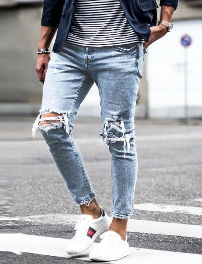 Men's Ripped Skinny Streetwear Jeans