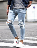 Men's Ripped Skinny Streetwear Jeans