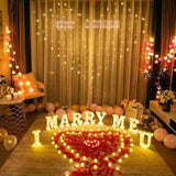 LED Love Curtain String Lights – Romantic Confession Layout Decorative Lighting