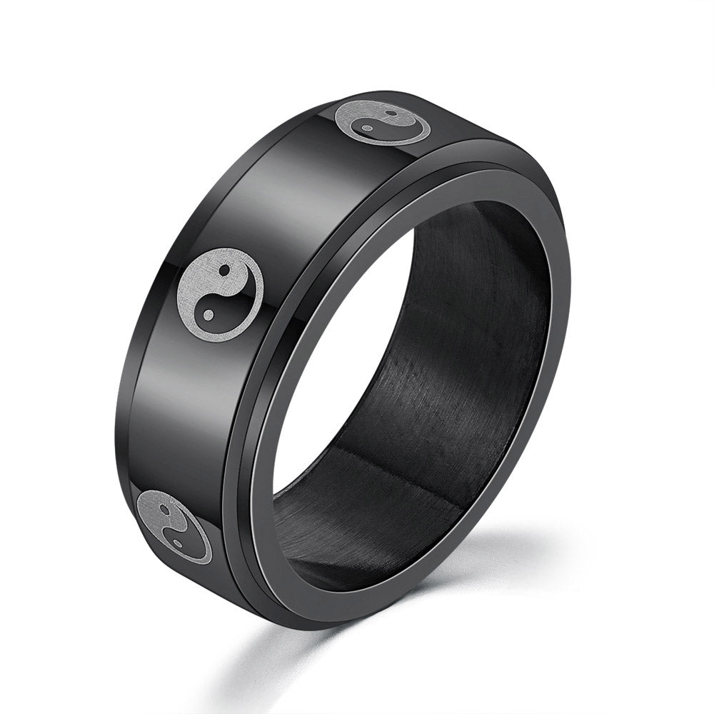 Titanium Steel Personality Ring – Hip Hop Style