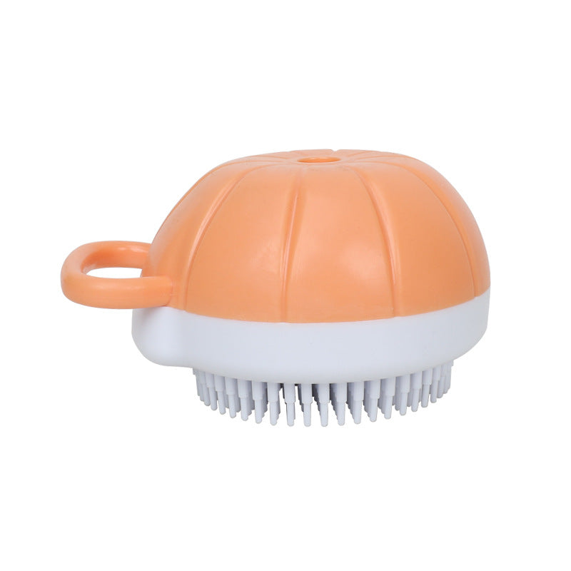 Silicone Dog Scrubber & Bath Brush with Shampoo Dispenser for Pet Grooming
