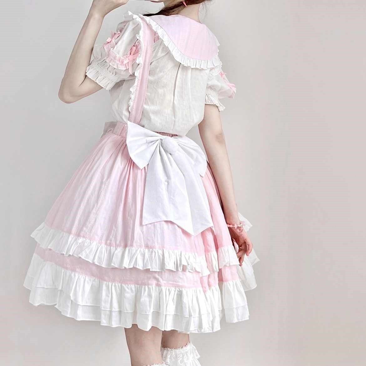 Women’s Cute Lolita Suspender Skirt Dress Stylish Outfit