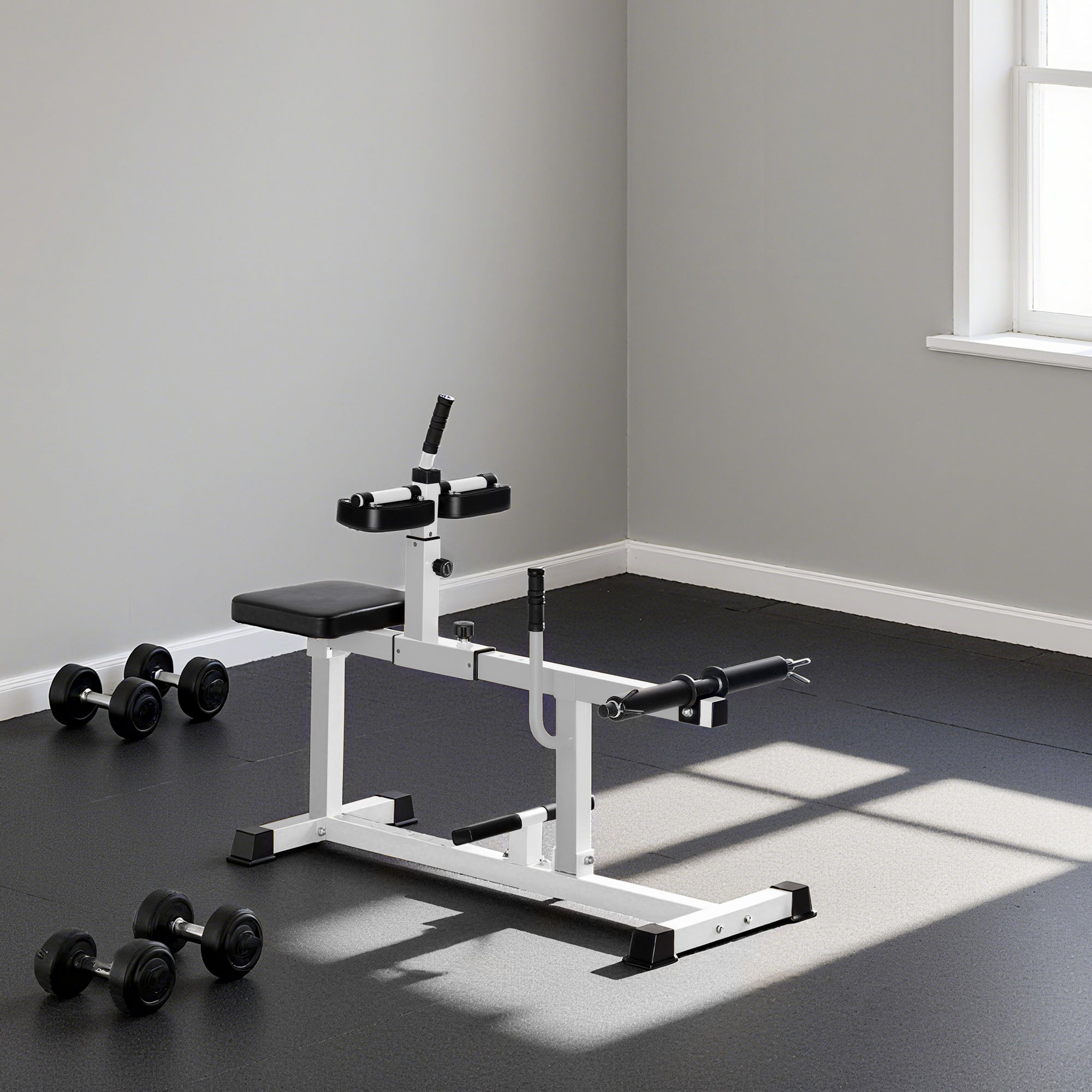 Adjustable Steel Seated Calf Raise Machine – Strength Training Gym Equipment, White