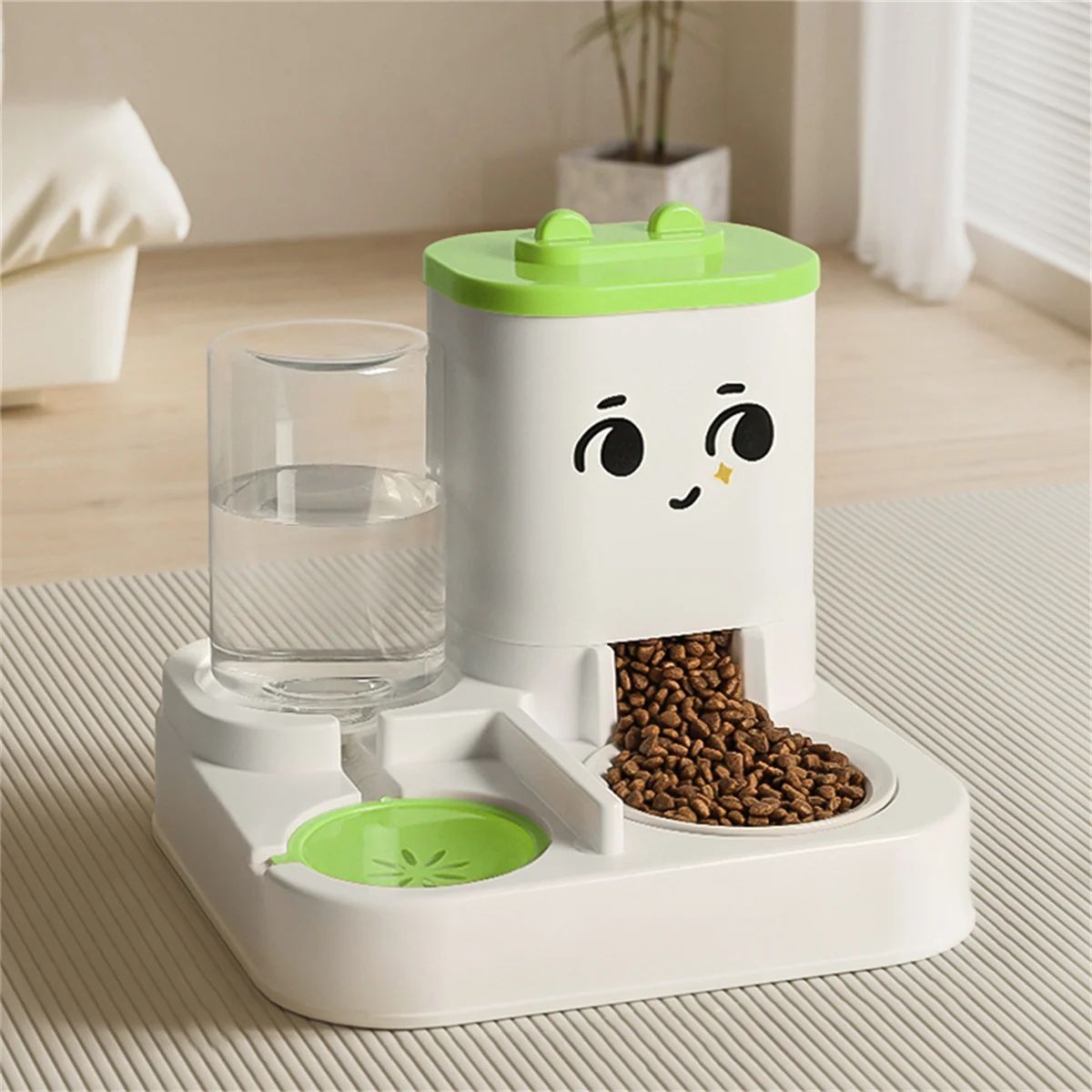 Cartoon Pet Feeding & Watering Dispenser Large Capacity for Cats & Dogs