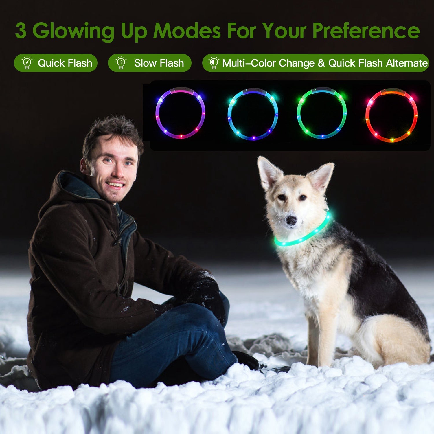 USB Rechargeable LED Dog Safety Collar