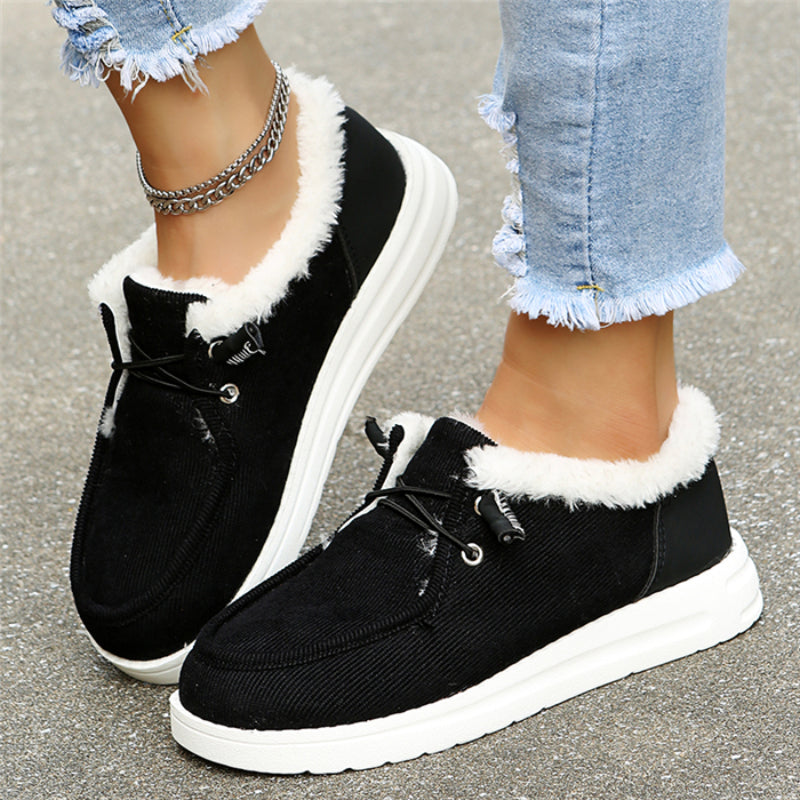 Women’s Warm Winter Loafers Comfortable Slip On Shoes