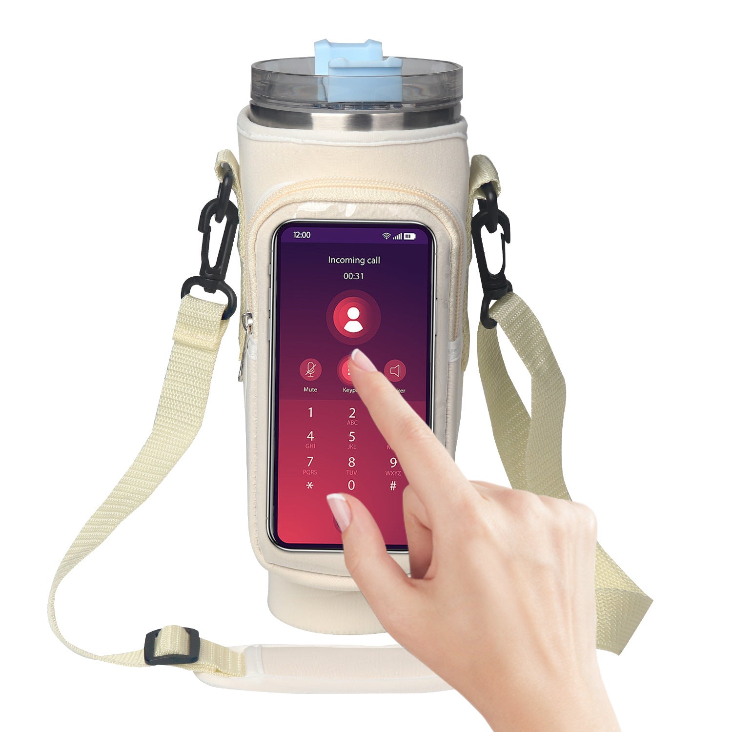 40oz Transparent Cup Cover with Touch Screen