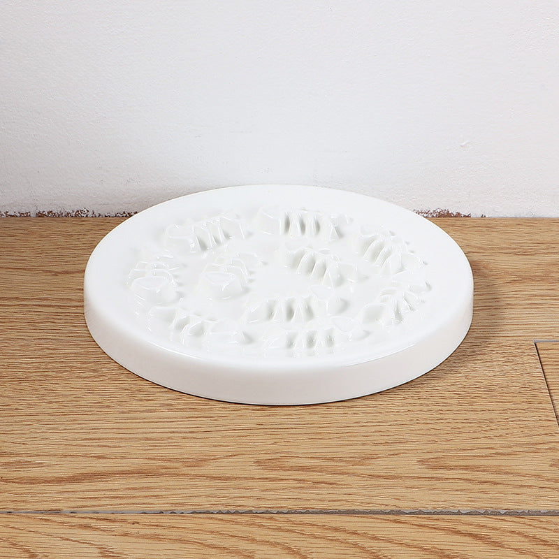 Ceramic Slow Feed Pet Bowl for Cats & Small Dogs Healthy Eating