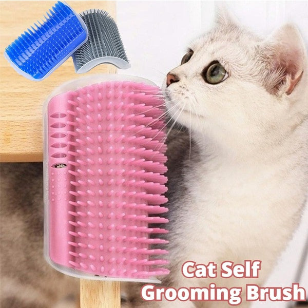 Self-Grooming Cat Brush Wall-Mounted Rubbing Device