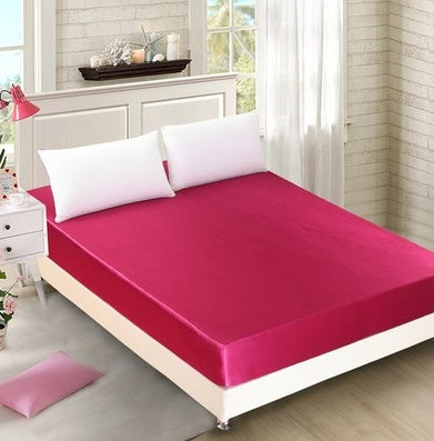 Summer Ice Silk Bed Cover Set – Solid Color Bedding with Pillowcases