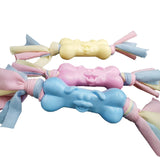TPR Dog Bone Chew Toy with Cotton Strips