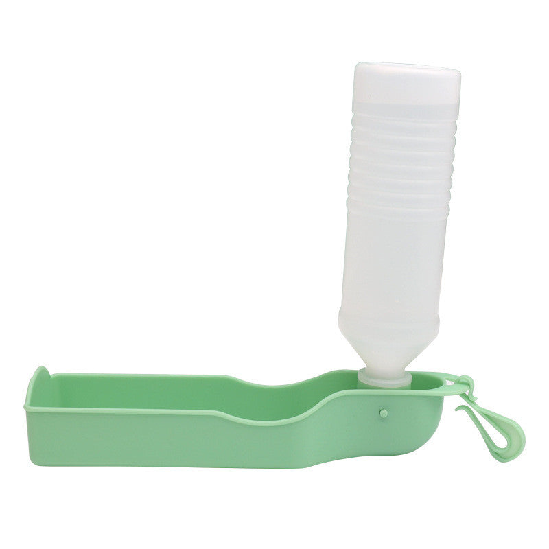 Portable Outdoor Pet Water Fountain with Feeding Bowl