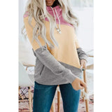 Women’s Color Block Pocket Hoodie Pullover Sweatshirt
