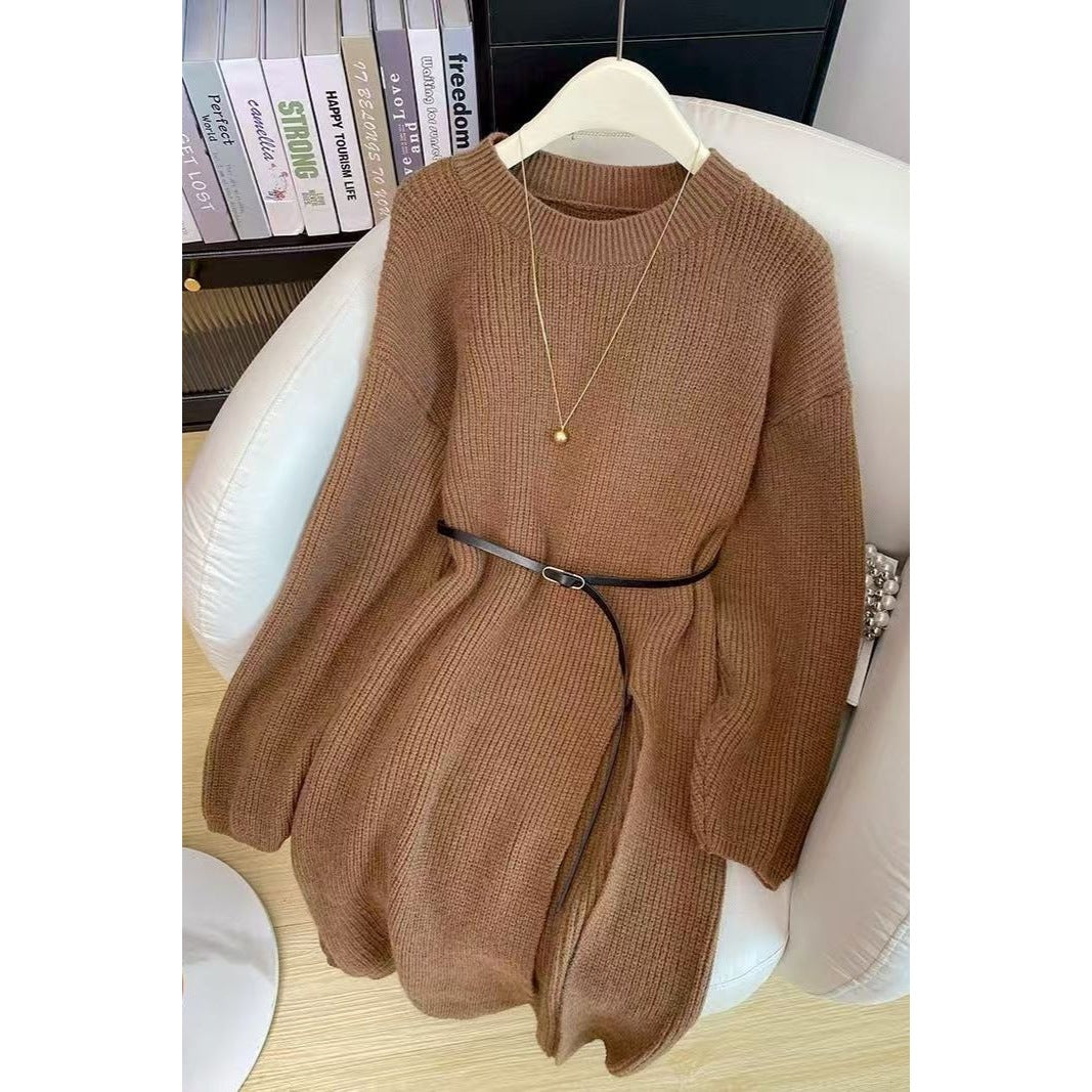Women’s Winter French Retro Dress Full Outfit Set