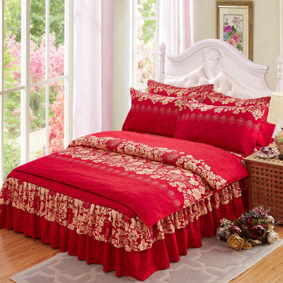Bilateral Bed Skirt Bedspread – Elegant Simmons Bed Cover Set