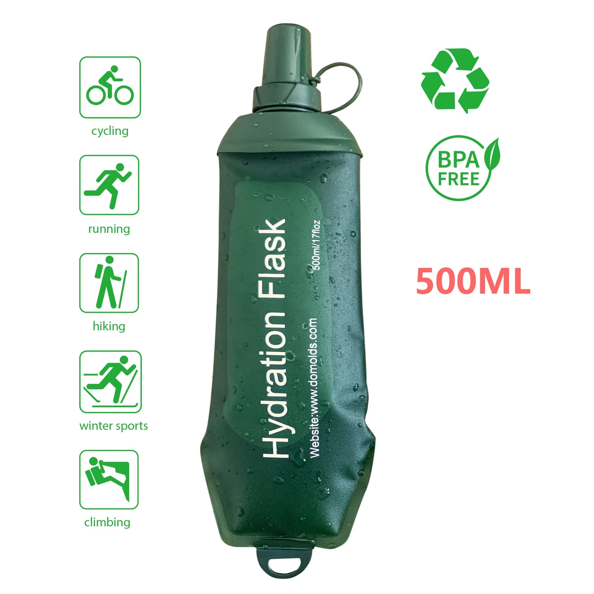 Sports Soft Water Bag Bottle – Army Green