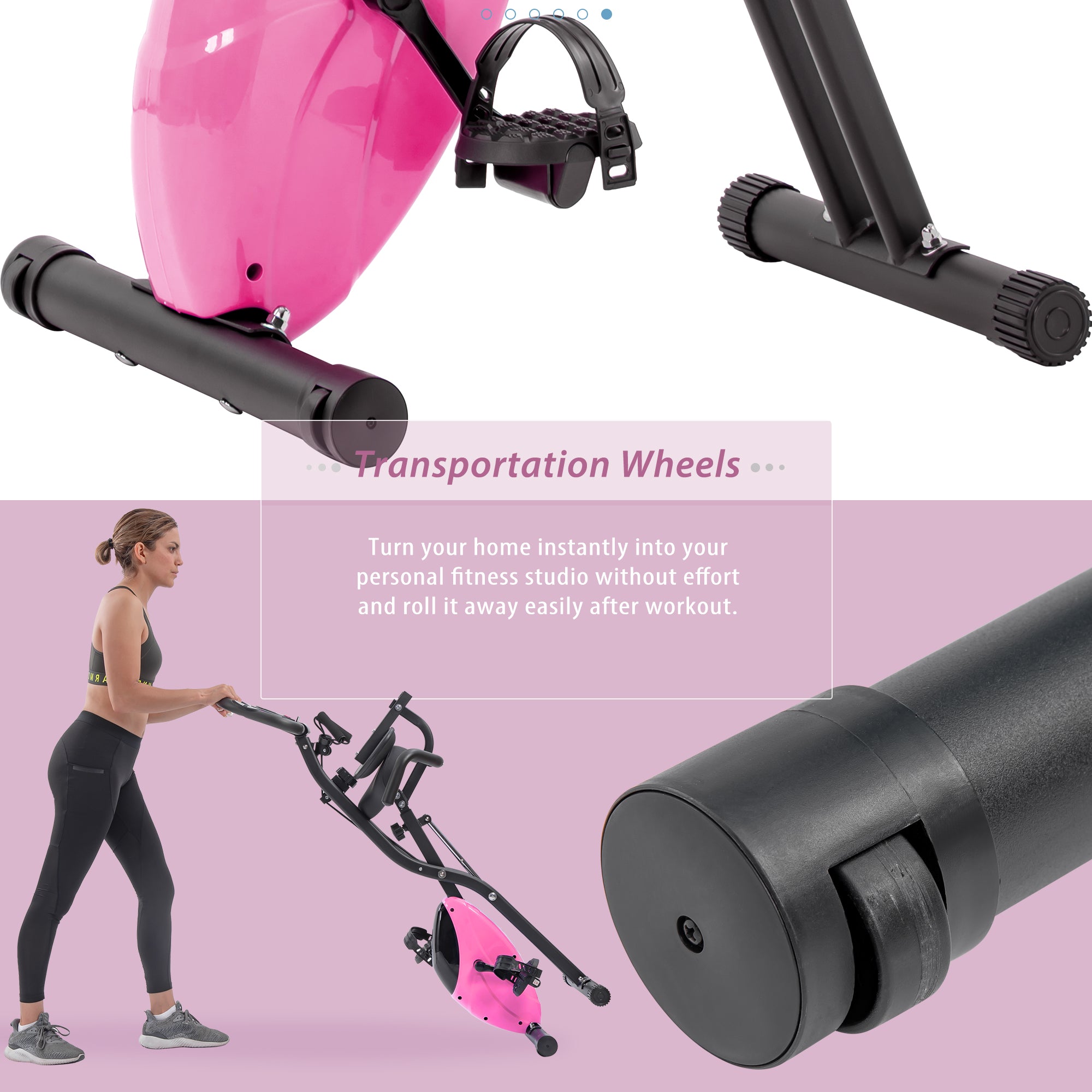 Folding Upright & Recumbent X-Bike with 16-Level Resistance, Arm Bands & Backrest