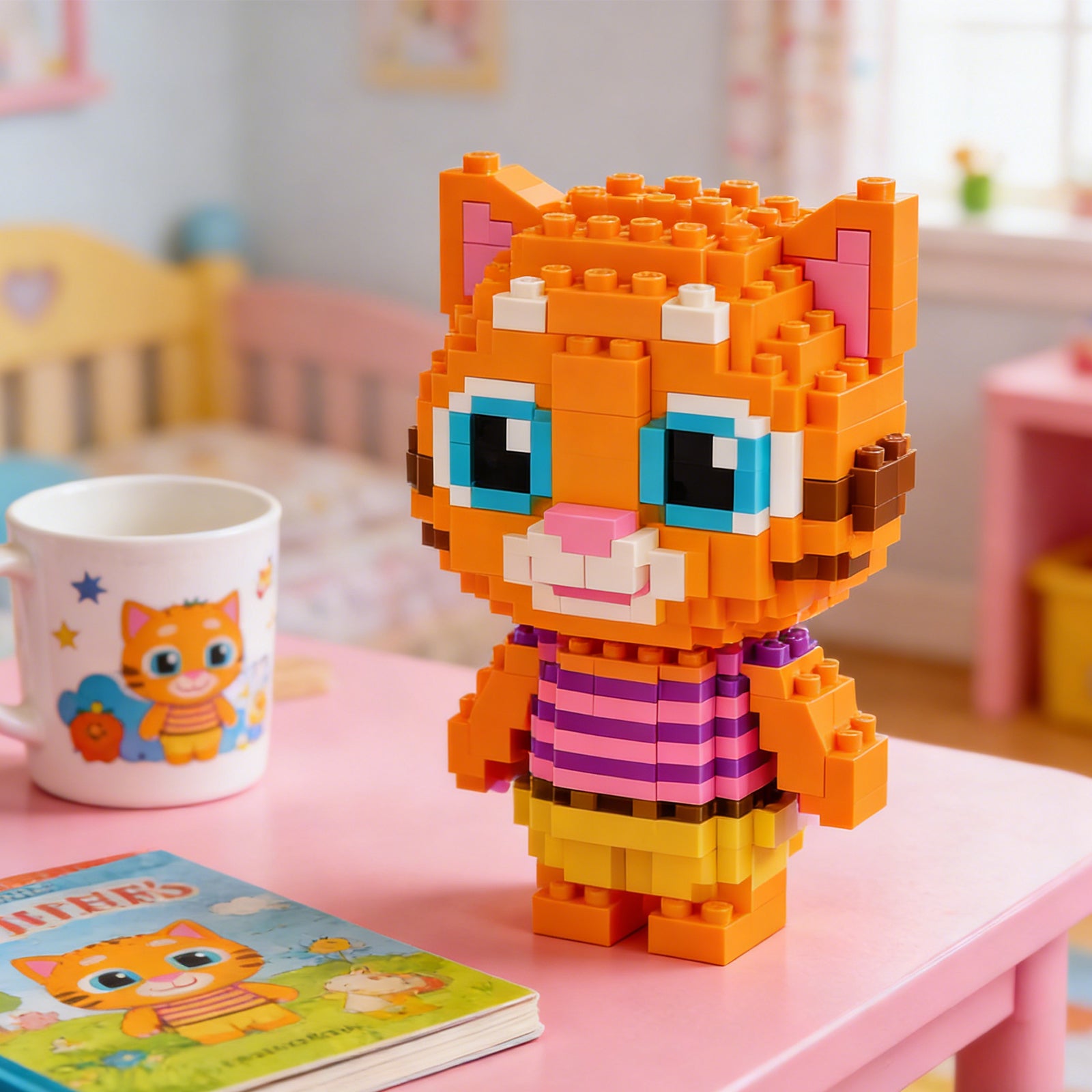 Cat Building Block-Brown