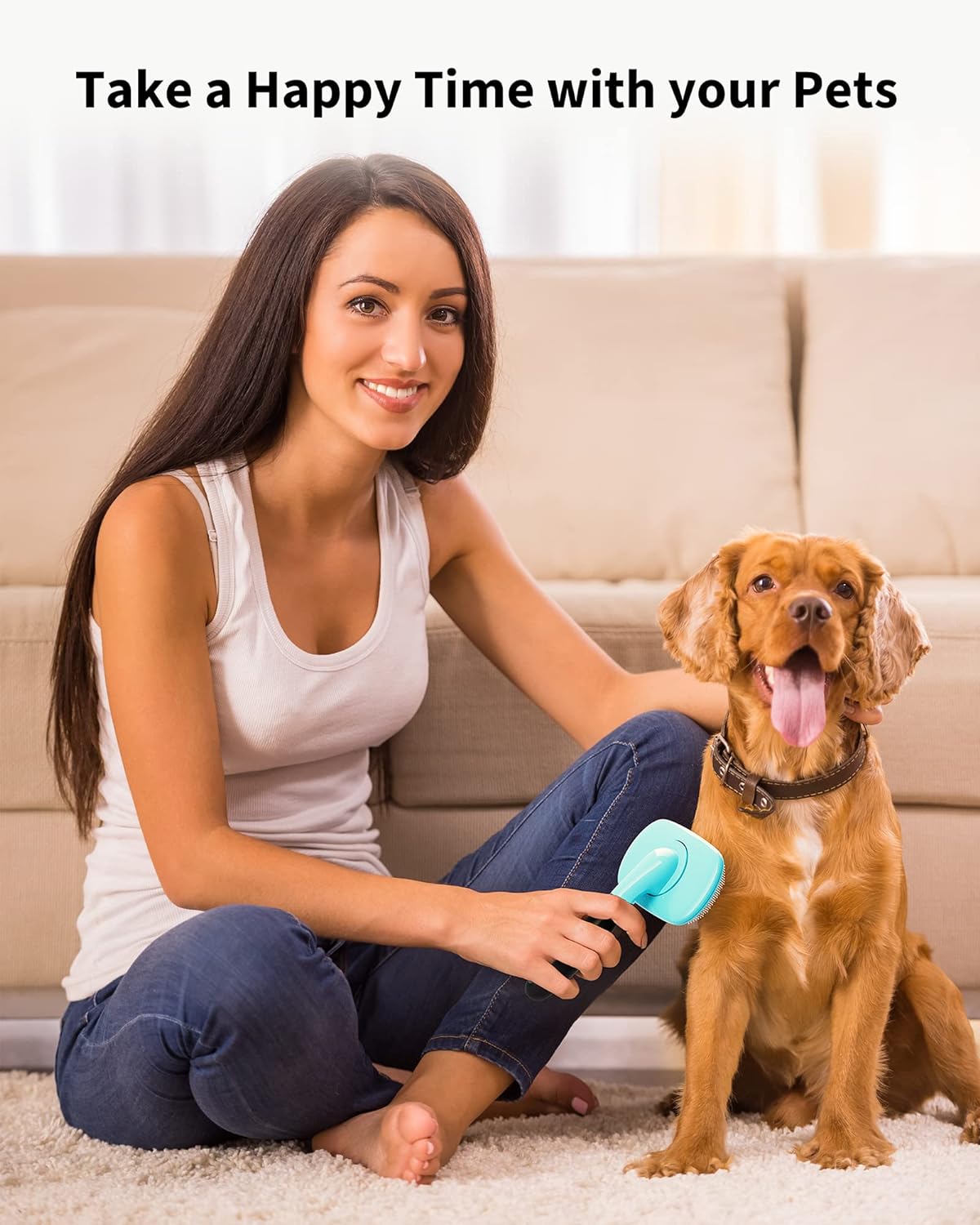 Pet Grooming Brush for Dogs & Cats – Shedding & Hair Removal Tool