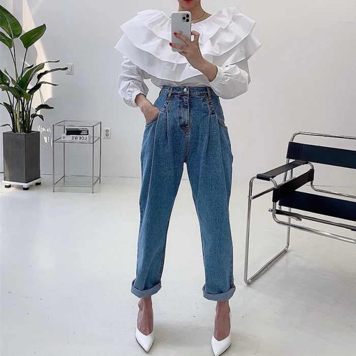 Women’s Fashion Loose Straight Harem Jeans