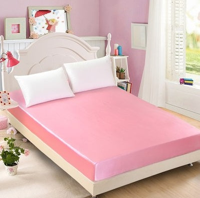 Summer Ice Silk Bed Cover Set – Solid Color Bedding with Pillowcases