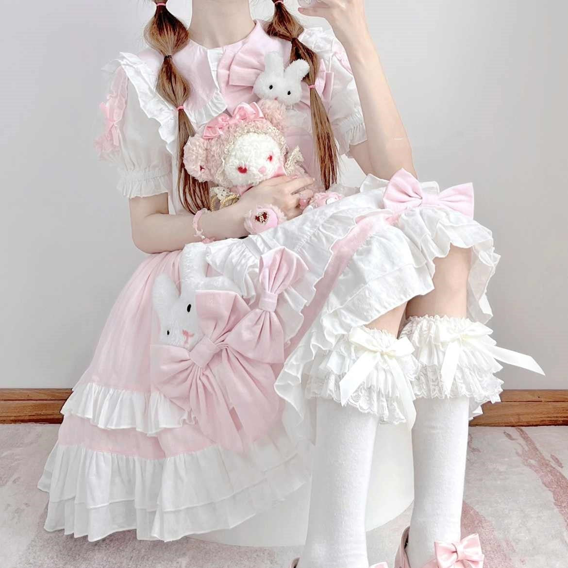 Women’s Cute Lolita Suspender Skirt Dress Stylish Outfit