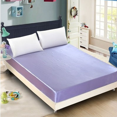 Summer Ice Silk Bed Cover Set – Solid Color Bedding with Pillowcases