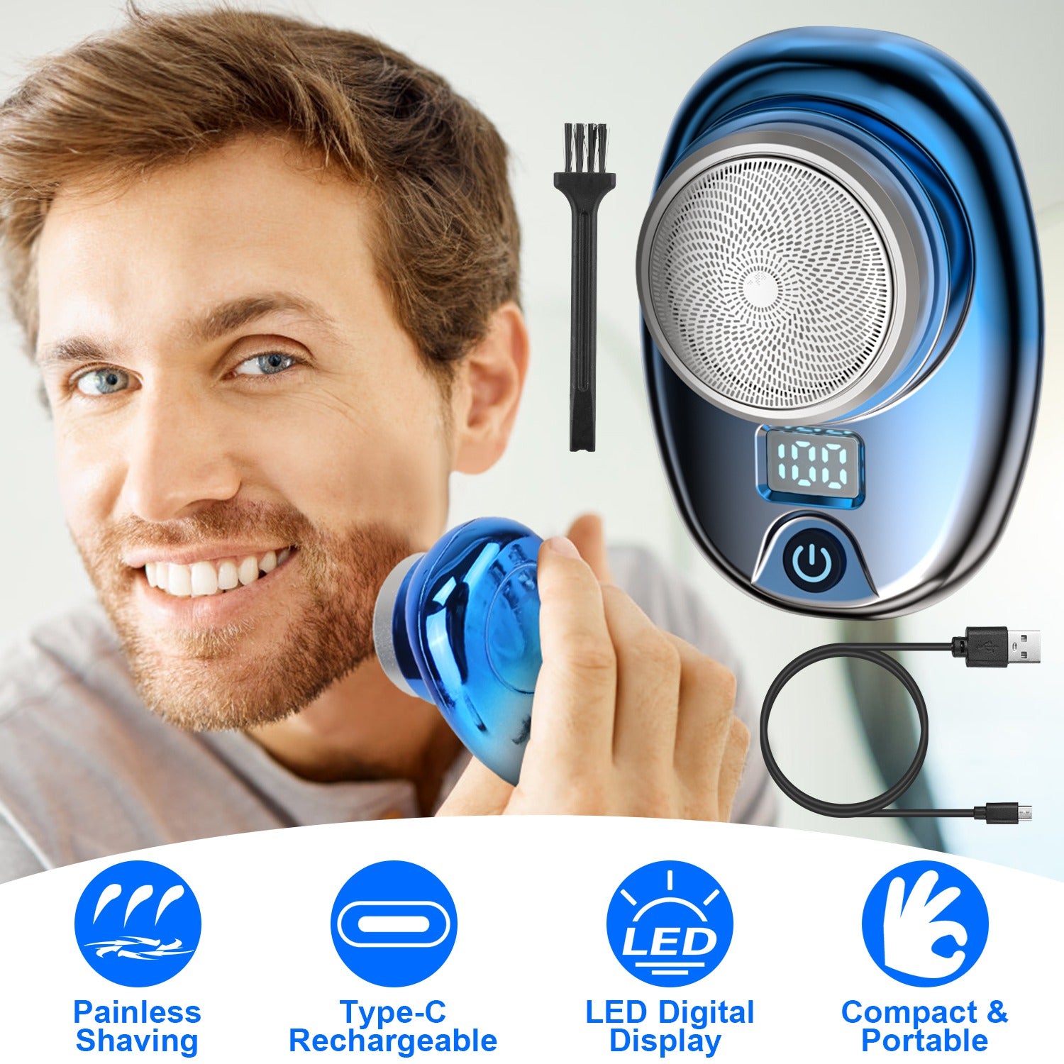 Portable Electric Shaver With LED Digital Display