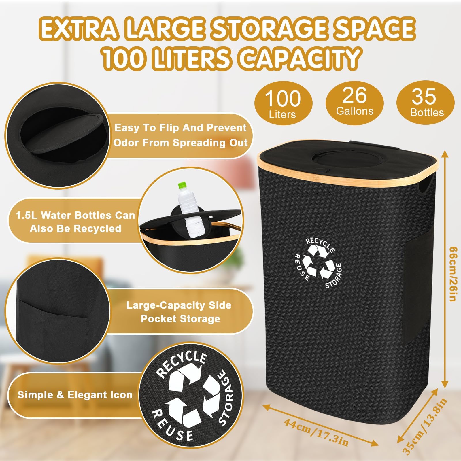 Large Capacity Storage Bottle with Lid