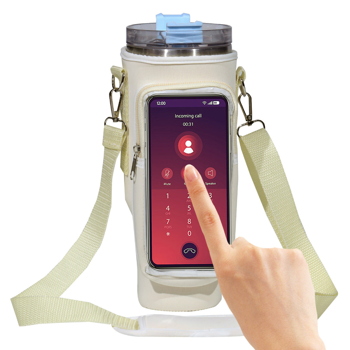 40oz Transparent Cup Cover with Touch Screen