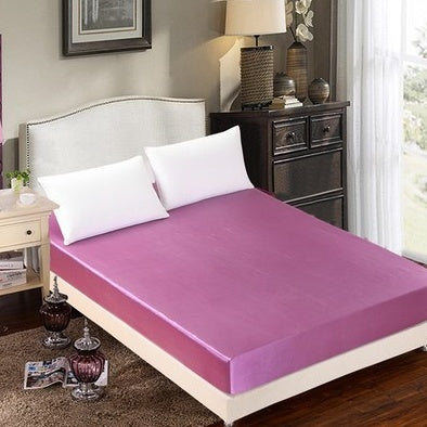 Summer Ice Silk Bed Cover Set – Solid Color Bedding with Pillowcases